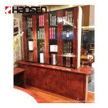 ROLLS 6841 European classical Wood carving luxury office bookshelf
